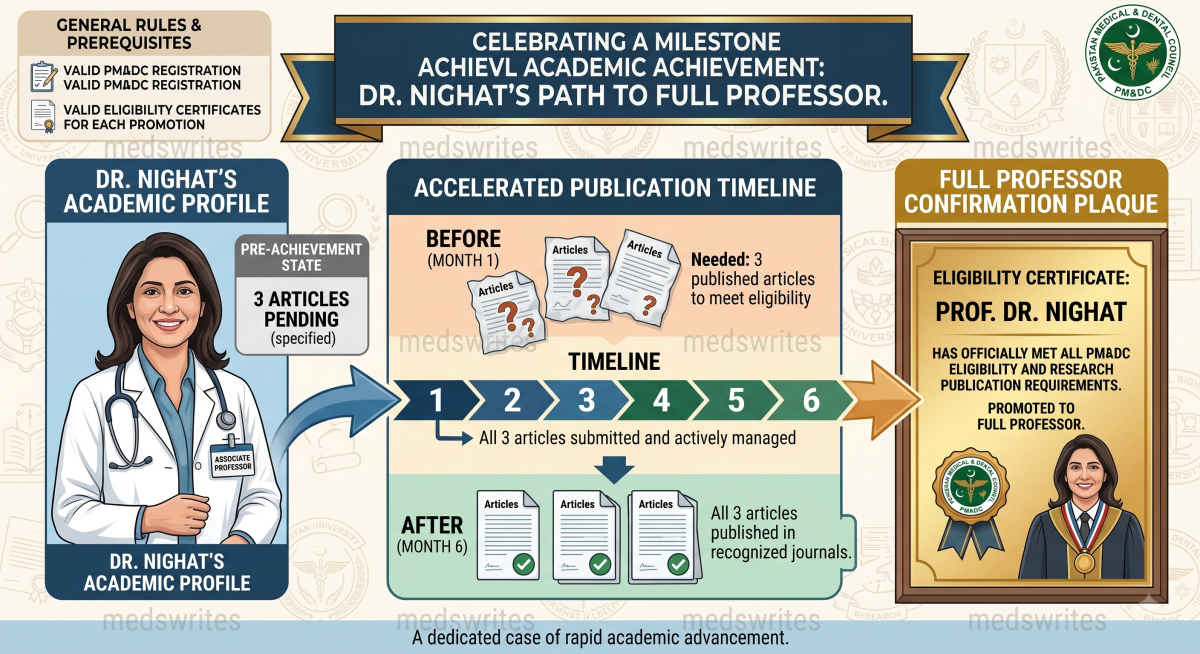 From Stalled to Soaring: Dr. Nighat Achieves Full Professorship with Medswrites' Publication Support! 🚀
